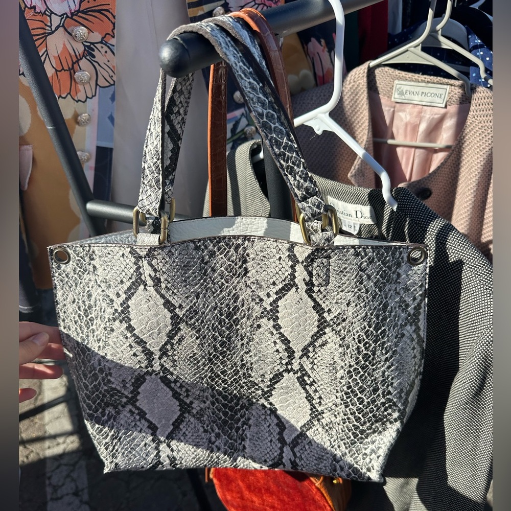 Free people faux snake skin mini purse
